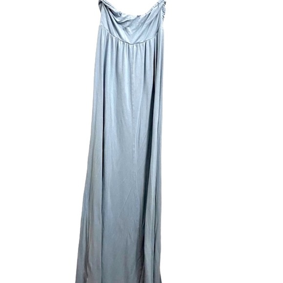 The Vanity Room Rayon Dusty Blue Strapless Maxi Sz Small - Picture 6 of 6